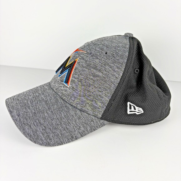 Miami Marlins New Era 39Thirty Gray Black Team Classic MLB‎ Cap Hat Unisex M/L - Picture 4 of 8
